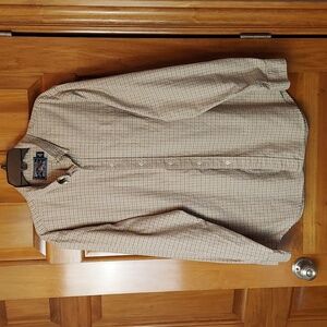 * American Living Men's Tan Plaid Button Down Soft Shirt, Size XL, Like New